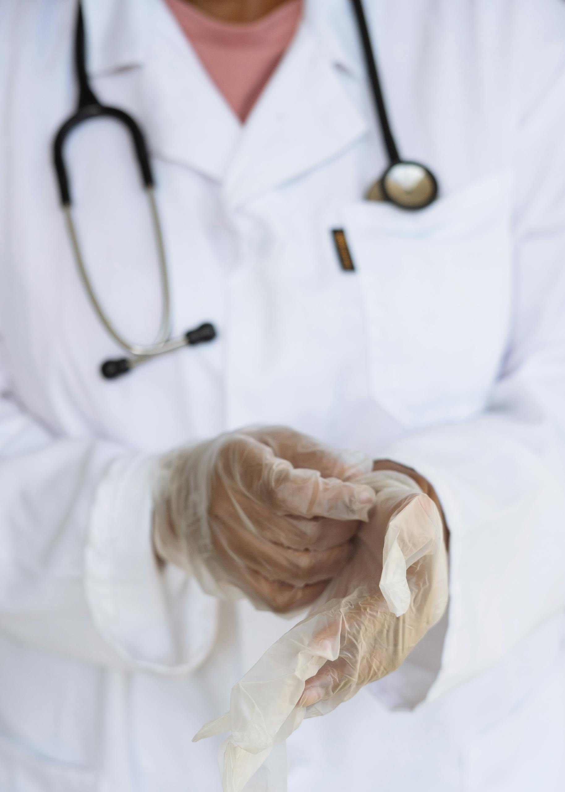 Medical provider with gloves
